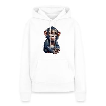 Singe singe - Sweat à capuche Premium bio Femme - blanc - Devant - Julia (174cm)