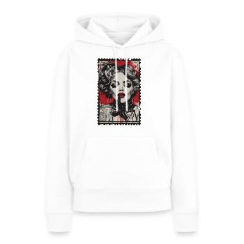 des années 20 femme femme visage Burlesque photo - Sweat à capuche Premium bio Femme - blanc - Devant - Julia (174cm)