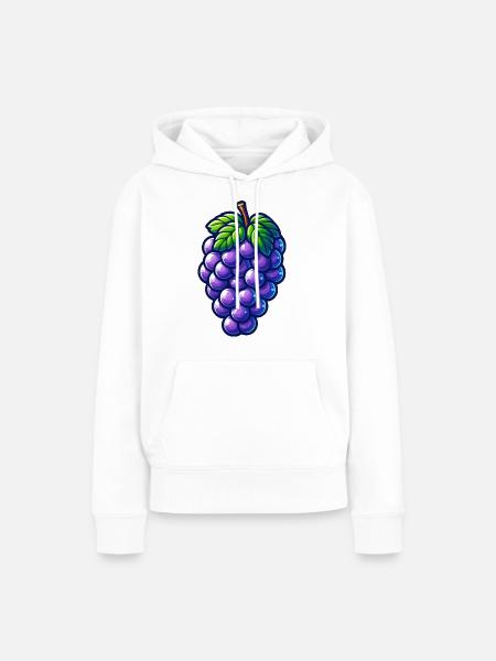 Blaue Traube - Frauen Premium Bio Hoodie - Weiß