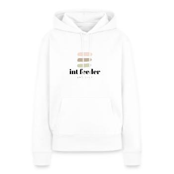 Chargeur int - Sweat à capuche Premium bio Femme - blanc - Devant - Julia (174cm)