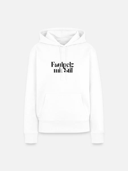 Faulpelz mit Stil - Frauen Premium Bio Hoodie - Weiß