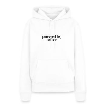 Alimenté par le café - Sweat à capuche Premium bio Femme - blanc - Devant - Julia (174cm)