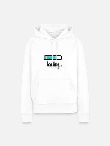 Batterie Chargement de la batterie - Sweat à capuche Premium bio Femme - blanc