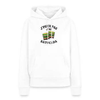 batucada, Brésil, carnaval de rio, samba - Sweat à capuche Premium bio Femme - blanc - Devant - Julia (174cm)