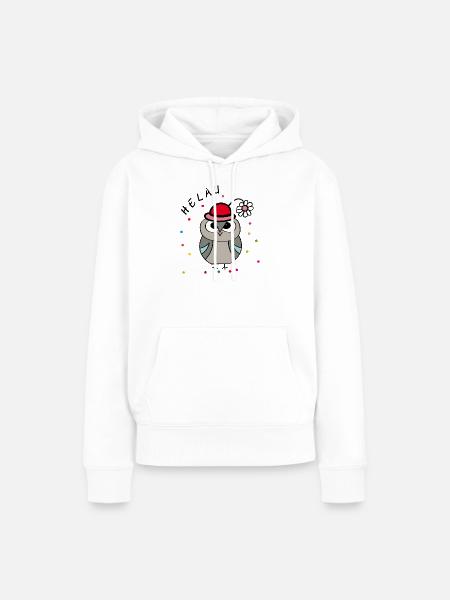 Helau Fasching Eule - Frauen Premium Bio Hoodie - Weiß