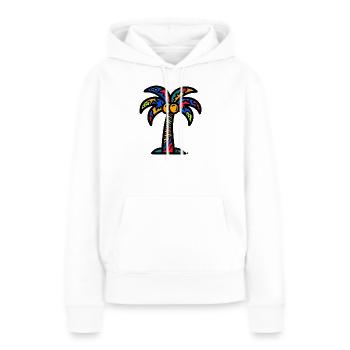 Palmier - Sweat à capuche Premium bio Femme - blanc - Devant - Julia (174cm)