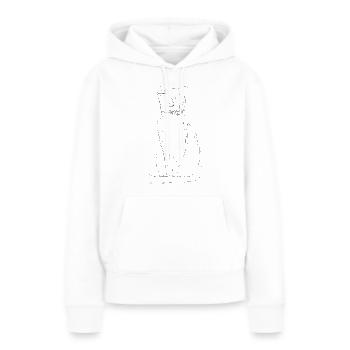 Cat One-Line Line Drawing - Women’s Premium Organic Hoodie - white - Front - Julia (174cm)