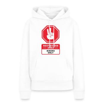 Biker - Frauen Premium Bio Hoodie - Weiß - Vorne - Julia (174cm)