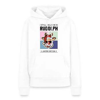 Rudolph - Sweat à capuche Premium bio Femme - blanc - Devant - Julia (174cm)