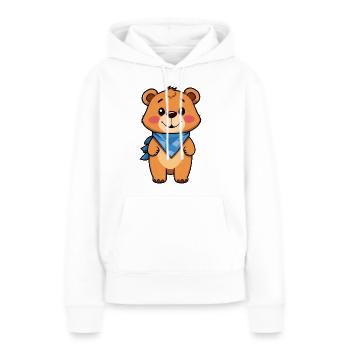 Ours en peluche élégant - Sweat à capuche Premium bio Femme - blanc - Devant - Julia (174cm)