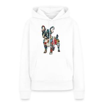 Französische Bulldogge - Frauen Premium Bio Hoodie - Weiß - Vorne - Julia (174cm)