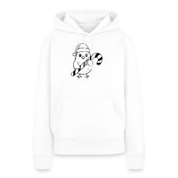 Oiseau de Noël mignon avec illustration de canne d’orge d’orge - Sweat à capuche Premium bio Femme - blanc - Devant - Julia (174cm)