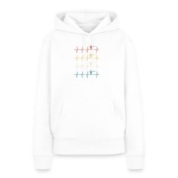 Pétanque battements de coeur cadeau bouliste - Sweat à capuche Premium bio Femme - blanc - Devant - Julia (174cm)