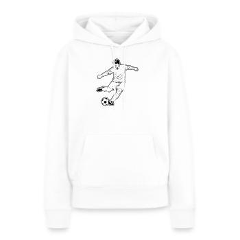 Fußball Spieler Schuss Torjäger Vektor - Frauen Premium Bio Hoodie - Weiß - Vorne - Julia (174cm)