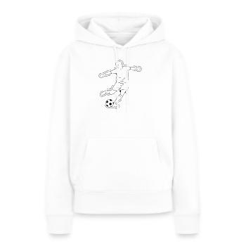 Fußball Dribbling Spieler Lauf Vektor - Frauen Premium Bio Hoodie - Weiß - Vorne - Julia (174cm)