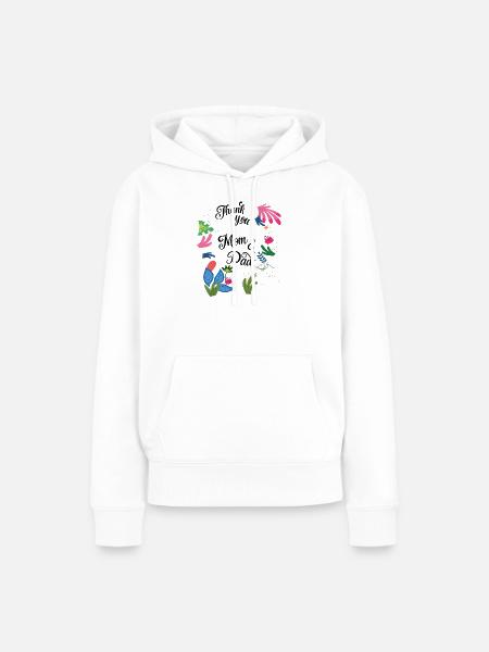 Danke - Frauen Premium Bio Hoodie - Weiß