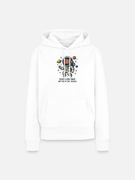 Kosmischer Kopfastronaut - Frauen Premium Bio Hoodie - Weiß