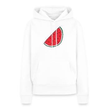 Palestine libre - Sweat à capuche Premium bio Femme - blanc - Devant - Julia (174cm)