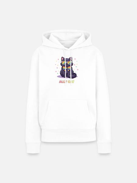 Pride-Monat LGBTQ – Ally Cat - Frauen Premium Bio Hoodie - Weiß