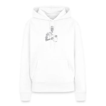Focus présent Marc Aurèle - Sweat à capuche Premium bio Femme - blanc - Devant - Julia (174cm)