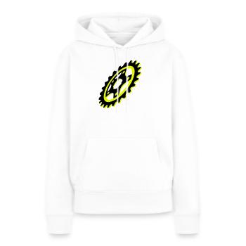 Graphique de plateau de vélo - Sweat à capuche Premium bio Femme - blanc - Devant - Julia (174cm)