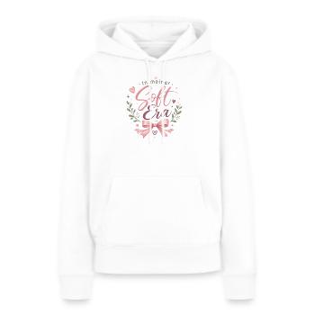 In meiner Soft Era – rosa Script - Frauen Premium Bio Hoodie - Weiß - Vorne - Julia (174cm)