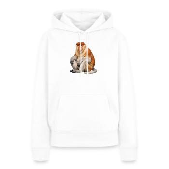 Nasenaffe - Frauen Premium Bio Hoodie - Weiß - Vorne - Julia (174cm)