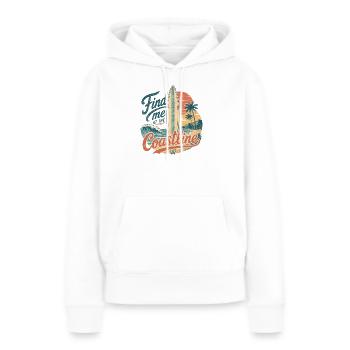 Find me at the coastline - Frauen Premium Bio Hoodie - Weiß - Vorne - Julia (174cm)