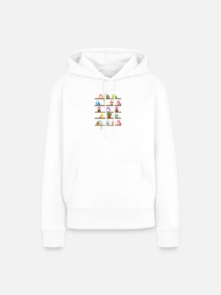 Die Blumen und die Vögel - Frauen Premium Bio Hoodie - Weiß
