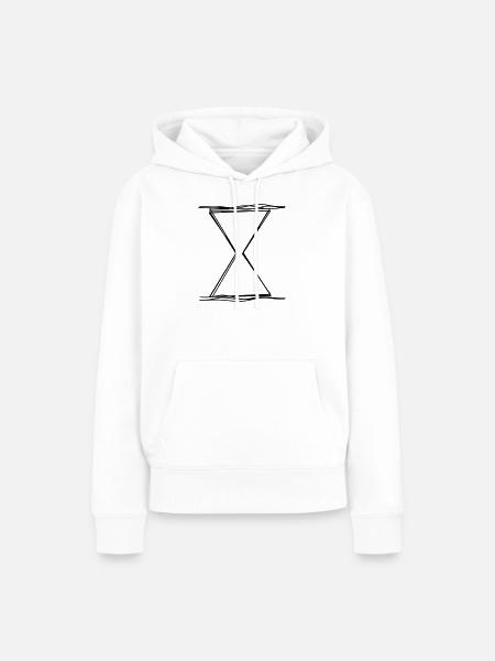 Sanduhr handgezeichnet - Frauen Premium Bio Hoodie - Weiß