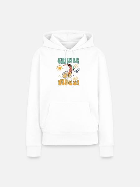 Summer Vibes Surfer - Frauen Premium Bio Hoodie - Weiß
