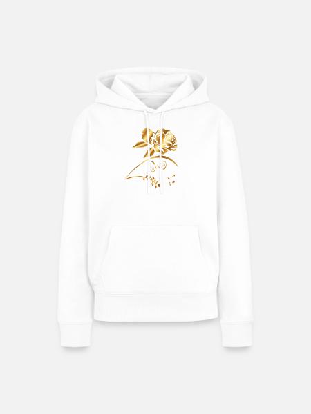 Goldenes Rosen-Ornament - Frauen Premium Bio Hoodie - Weiß
