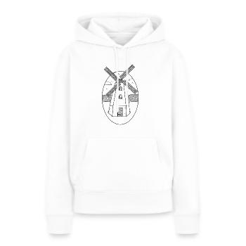 Moulin à vent - Sweat à capuche Premium bio Femme - blanc - Devant - Julia (174cm)