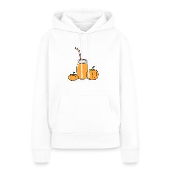 Kürbis Latte - Frauen Premium Bio Hoodie - Weiß - Vorne - Julia (174cm)