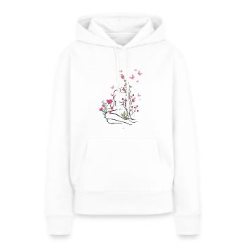 A fleurs de peau - Sweat à capuche Premium bio Femme - blanc - Devant - Julia (174cm)