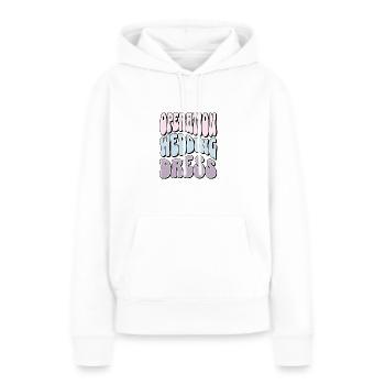 Robe Shopping Squad Opération Robe de mariée - Sweat à capuche Premium bio Femme - blanc - Devant - Julia (174cm)