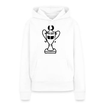 Pokal - Line - Frauen Premium Bio Hoodie - Weiß - Vorne - Julia (174cm)