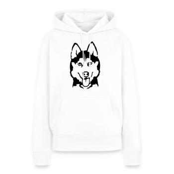 Husky - Sweat à capuche Premium bio Femme - blanc - Devant - Julia (174cm)