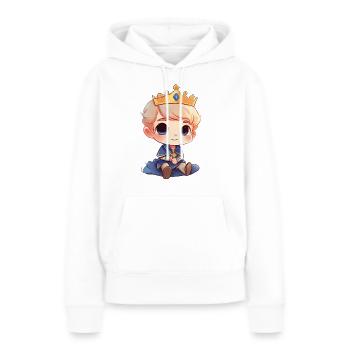 Königliche Eleganz Ein Prinz - Frauen Premium Bio Hoodie - Weiß - Vorne - Julia (174cm)