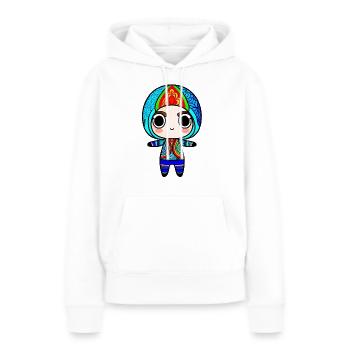 Chibi Zentangle - Sweat à capuche Premium bio Femme - blanc - Devant - Julia (174cm)