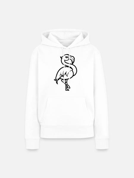 flamingo comic - Frauen Premium Bio Hoodie - Weiß