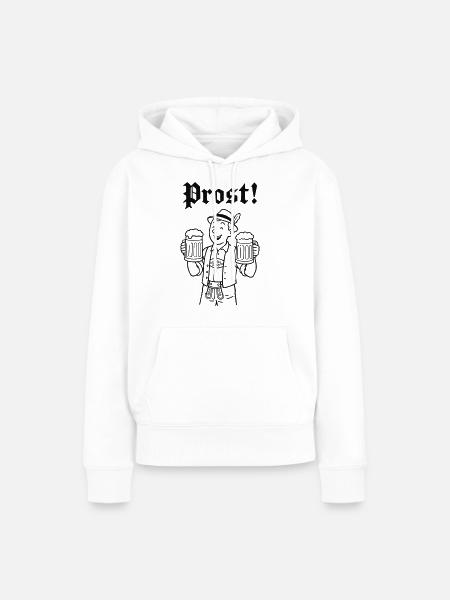 Bierjunge - Frauen Premium Bio Hoodie - Weiß