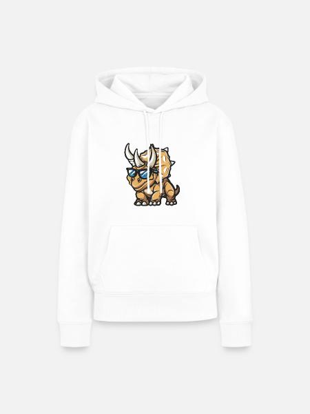 Dinosaurier triceratops Tier - Frauen Premium Bio Hoodie - Weiß