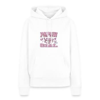Papaw dit fille grossesse annonce fête de bébé - Sweat à capuche Premium bio Femme - blanc - Devant - Julia (174cm)