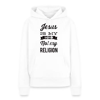 Jesus Is My Savior Not My Religion - Women’s Premium Organic Hoodie - white - Front - Julia (174cm)