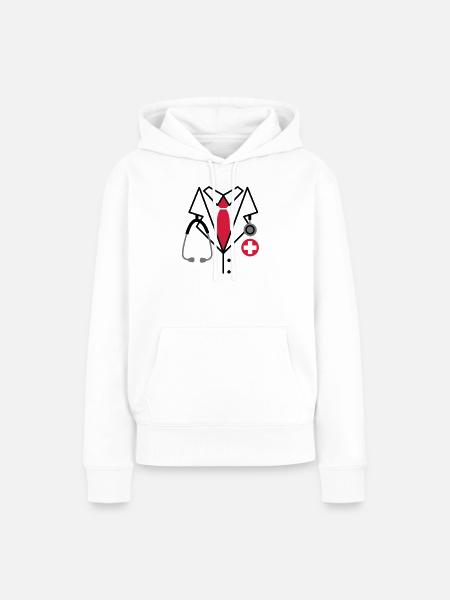 Ärztin - Frauen Premium Bio Hoodie - Weiß
