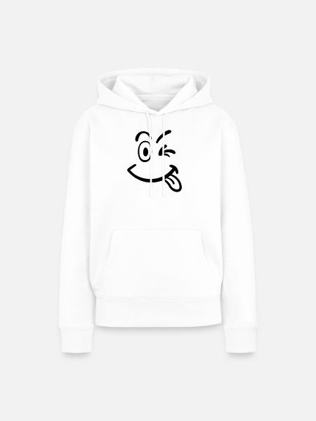 smiley - Frauen Premium Bio Hoodie - Weiß