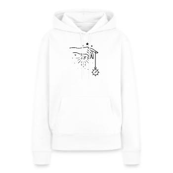 Point de minuit - Sweat à capuche Premium bio Femme - blanc - Devant - Julia (174cm)