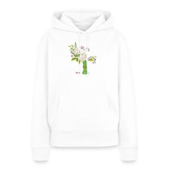 Bouquet - Sweat à capuche Premium bio Femme - blanc - Devant - Julia (174cm)