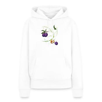 Pflaumen, Obst - Frauen Premium Bio Hoodie - Weiß - Vorne - Julia (174cm)